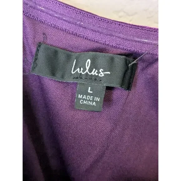 LULUS Glamorous Celebrations Purple Velvet Strapless Tulip Dress Womens Large - Picture 5 of 13